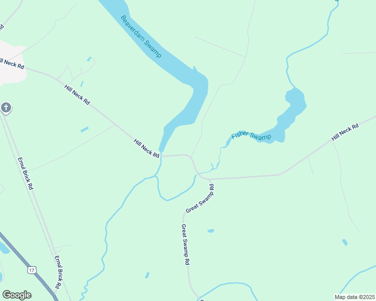 map of restaurants, bars, coffee shops, grocery stores, and more near 1591 Hill Neck Road in Ernul