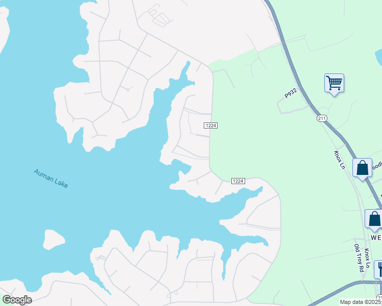 map of restaurants, bars, coffee shops, grocery stores, and more near Glen Cove Lane in Seven Lakes