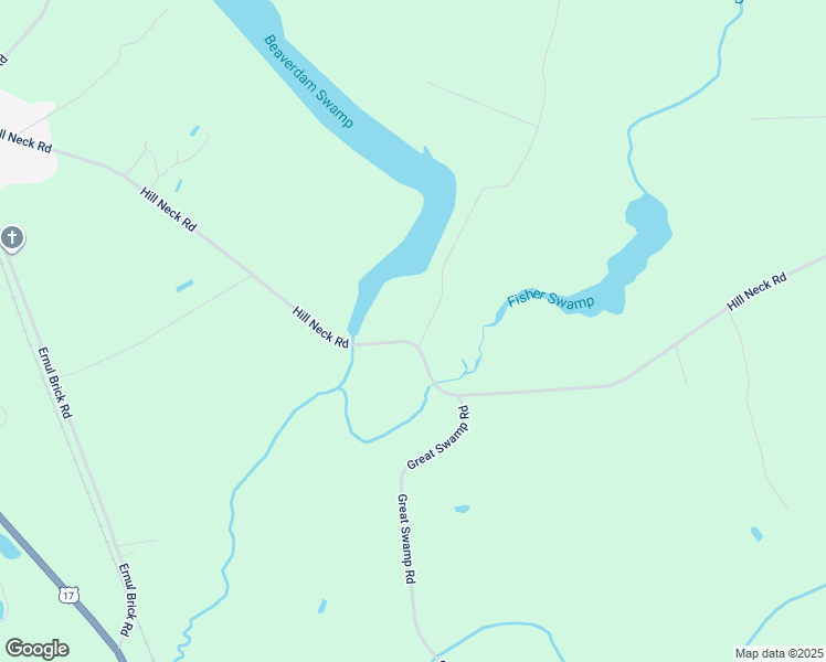 map of restaurants, bars, coffee shops, grocery stores, and more near 1591 Hill Neck Road in Ernul