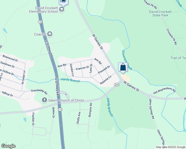 map of restaurants, bars, coffee shops, grocery stores, and more near 310 Roberta Lane in Lawrenceburg