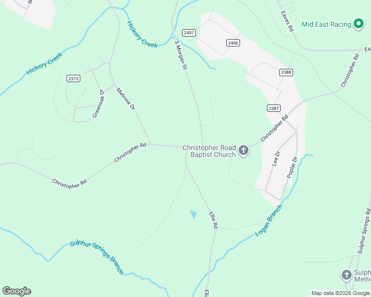 map of restaurants, bars, coffee shops, grocery stores, and more near 320 Christopher Road in Shelby