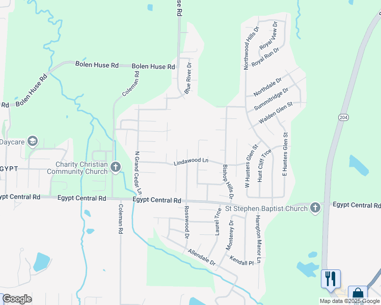 map of restaurants, bars, coffee shops, grocery stores, and more near 4400 Rosswood Drive in Memphis