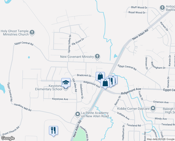 map of restaurants, bars, coffee shops, grocery stores, and more near 4387 Bradcrest Cove in Memphis
