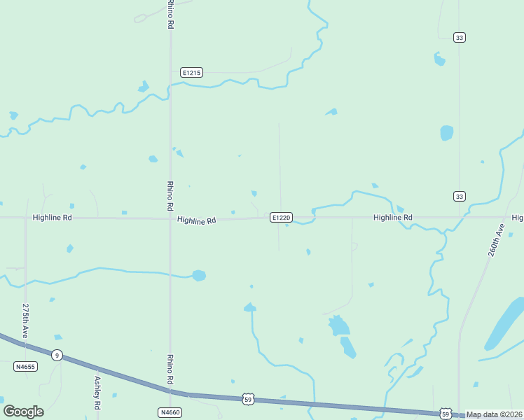 map of restaurants, bars, coffee shops, grocery stores, and more near 26693 Highline Road in Spiro