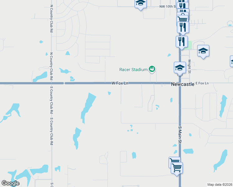 map of restaurants, bars, coffee shops, grocery stores, and more near 718 Oklahoma 130 in Newcastle