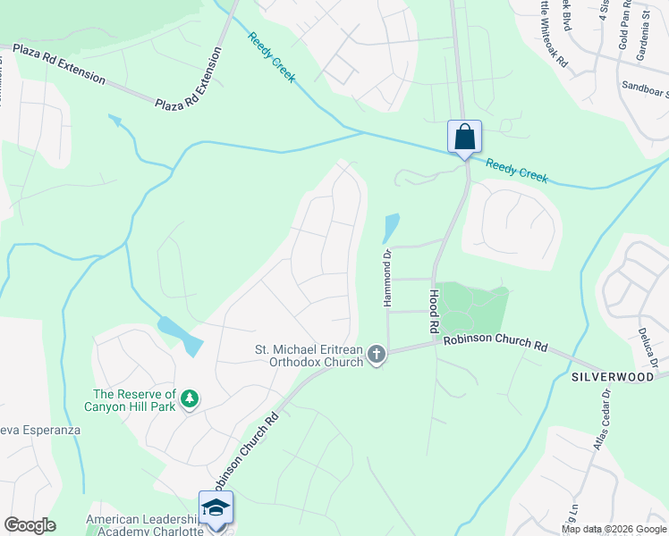 map of restaurants, bars, coffee shops, grocery stores, and more near 2 Nd Street in Charlotte