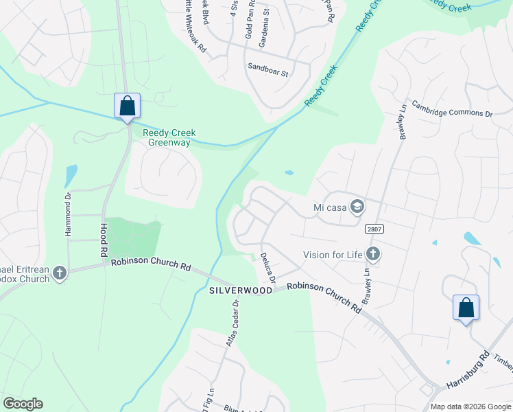 map of restaurants, bars, coffee shops, grocery stores, and more near 9431 Bradstreet Commons Way in Charlotte