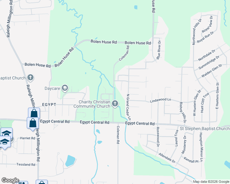 map of restaurants, bars, coffee shops, grocery stores, and more near 4441 Longtree Cove in Memphis
