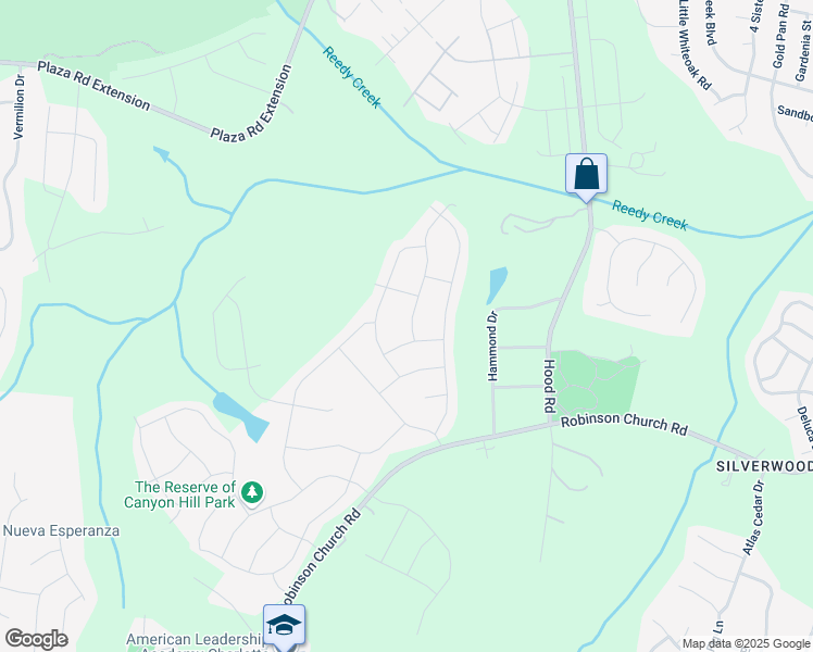 map of restaurants, bars, coffee shops, grocery stores, and more near 1015 Creedmore Ct in Charlotte