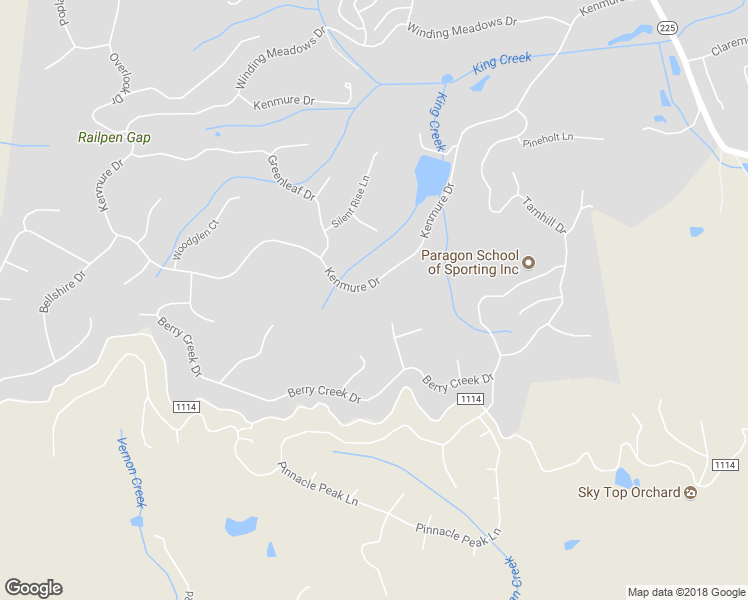 map of restaurants, bars, coffee shops, grocery stores, and more near 225 Kenmure Drive in Flat Rock