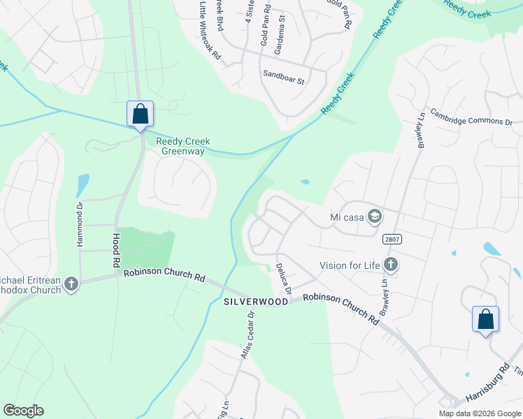 map of restaurants, bars, coffee shops, grocery stores, and more near 9431 Bradstreet Commons Way in Charlotte