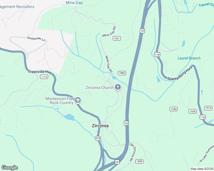 map of restaurants, bars, coffee shops, grocery stores, and more near 465 Zirconia Road in Zirconia