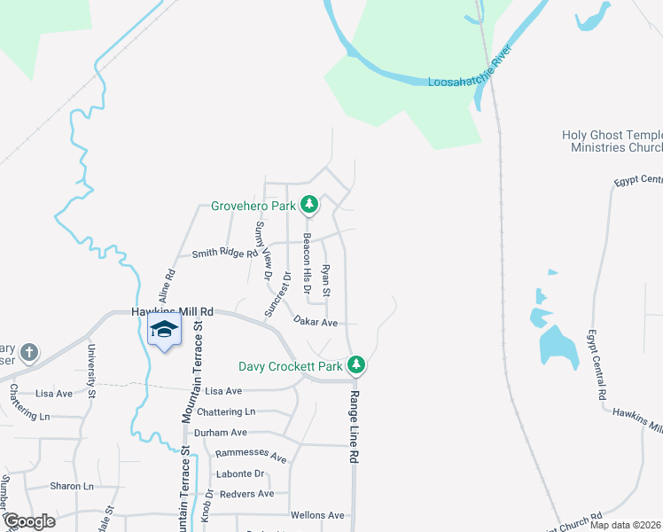 map of restaurants, bars, coffee shops, grocery stores, and more near 4443 Range Line Road in Memphis