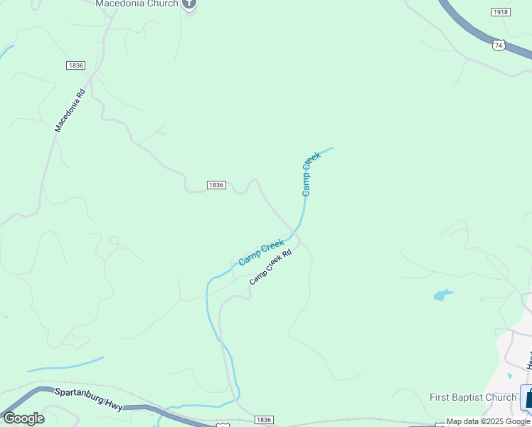 map of restaurants, bars, coffee shops, grocery stores, and more near 1153 Camp Creek Road in Saluda