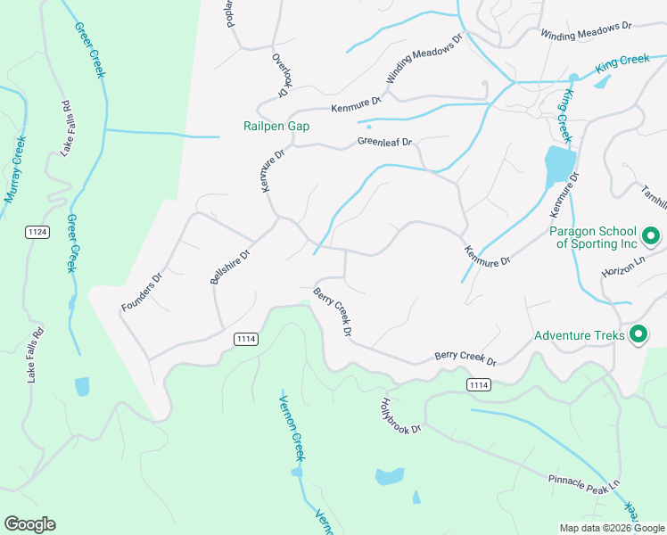 map of restaurants, bars, coffee shops, grocery stores, and more near 100 Elmridge Drive in Flat Rock