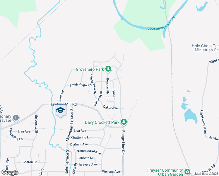 map of restaurants, bars, coffee shops, grocery stores, and more near 4440 Beacon Hill Drive in Memphis