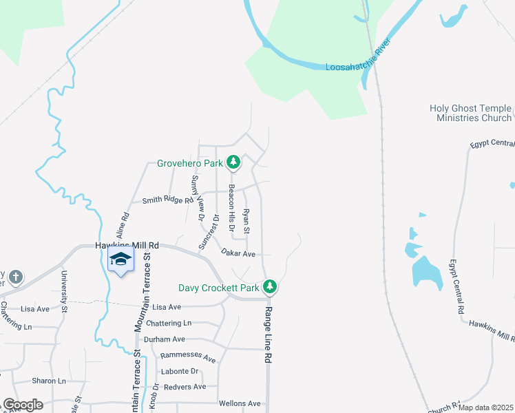 map of restaurants, bars, coffee shops, grocery stores, and more near 4443 Range Line Road in Memphis