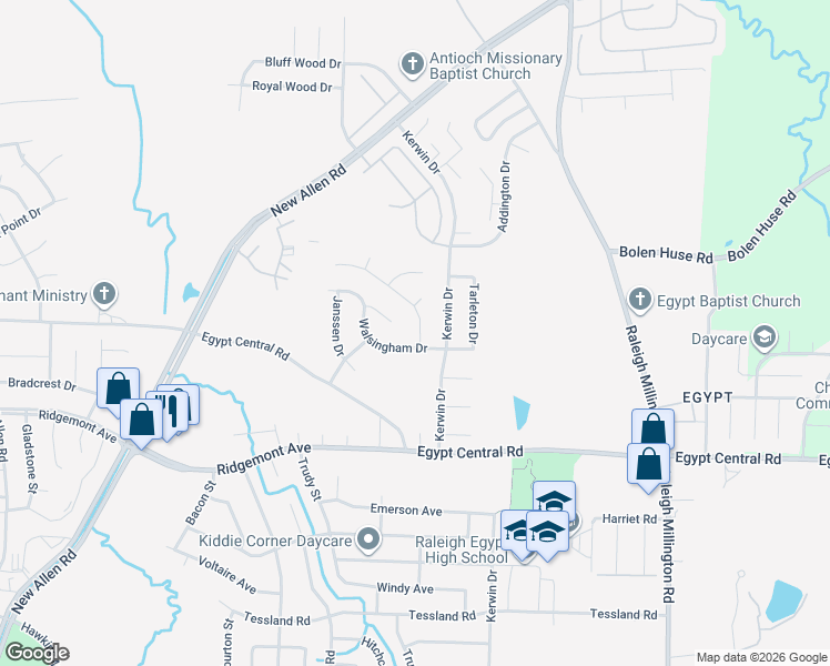 map of restaurants, bars, coffee shops, grocery stores, and more near 3823 Rainford Drive in Memphis