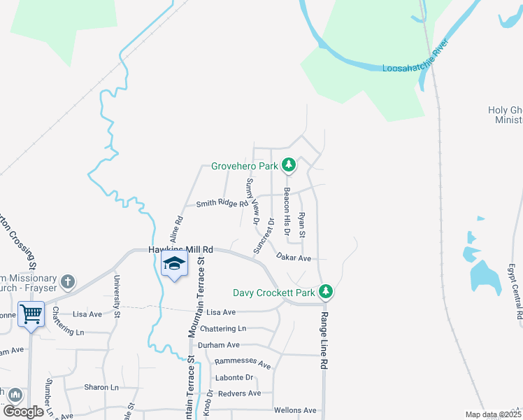 map of restaurants, bars, coffee shops, grocery stores, and more near 4440 Sunny View Drive in Memphis