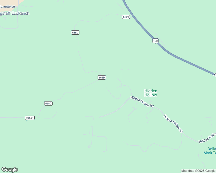 map of restaurants, bars, coffee shops, grocery stores, and more near 4975 Hidden Hollow Road in Flagstaff