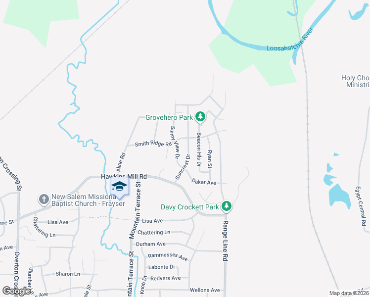 map of restaurants, bars, coffee shops, grocery stores, and more near 4440 Sunny View Drive in Memphis