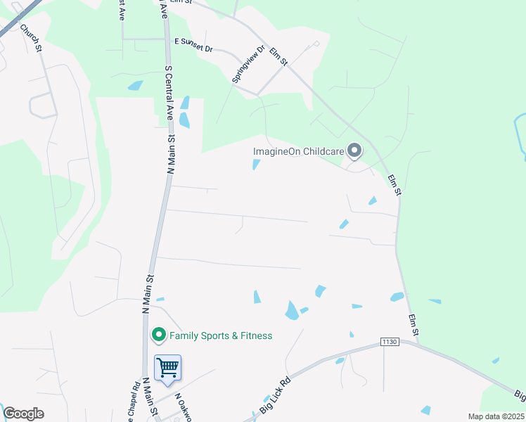 map of restaurants, bars, coffee shops, grocery stores, and more near 123 Water Oak Lane in Stanfield