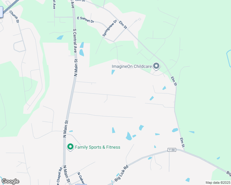map of restaurants, bars, coffee shops, grocery stores, and more near 123 Water Oak Lane in Stanfield