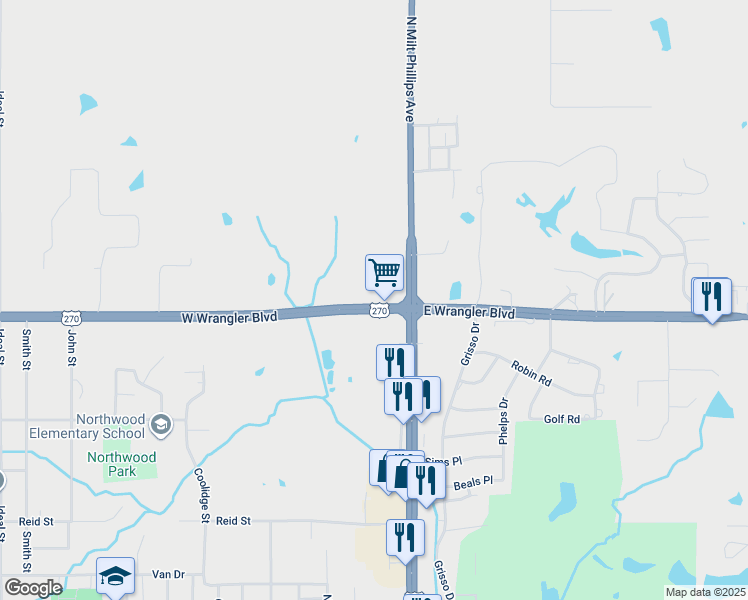 map of restaurants, bars, coffee shops, grocery stores, and more near 44-98 West Wrangler Boulevard in Seminole