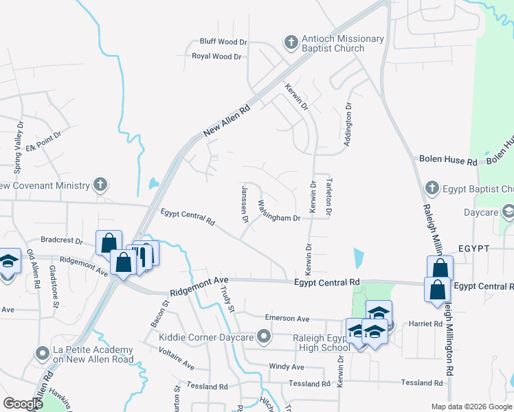 map of restaurants, bars, coffee shops, grocery stores, and more near 3788 Walsingham Drive in Memphis
