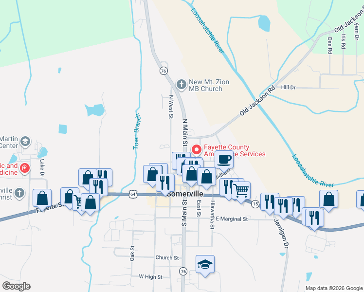 map of restaurants, bars, coffee shops, grocery stores, and more near 13235 North Main Street in Somerville