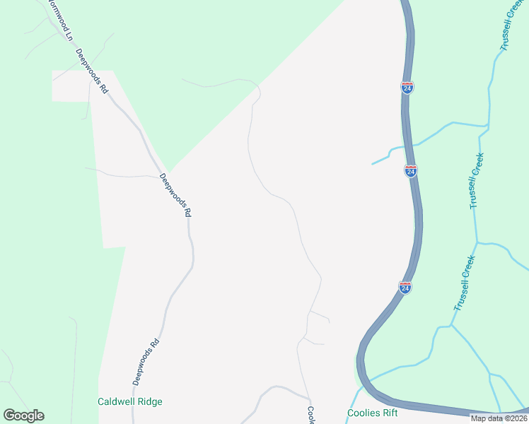 map of restaurants, bars, coffee shops, grocery stores, and more near 1999 Cooley's Rift Boulevard in Monteagle
