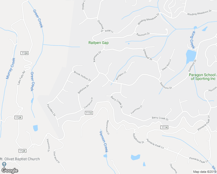 map of restaurants, bars, coffee shops, grocery stores, and more near 105 Cliffbrook Court in Flat Rock