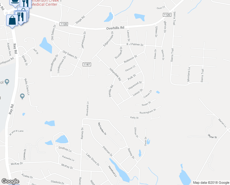 map of restaurants, bars, coffee shops, grocery stores, and more near 79 Bladen Street in Spring Lake