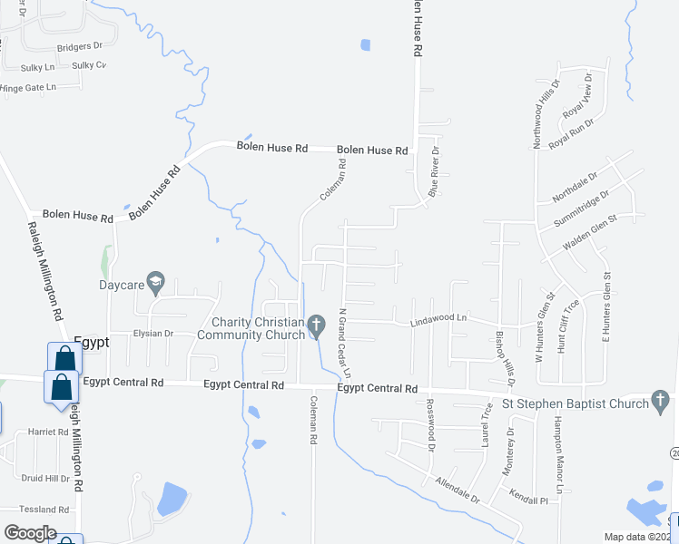 map of restaurants, bars, coffee shops, grocery stores, and more near 4449 North Grand Cedar Lane in Memphis