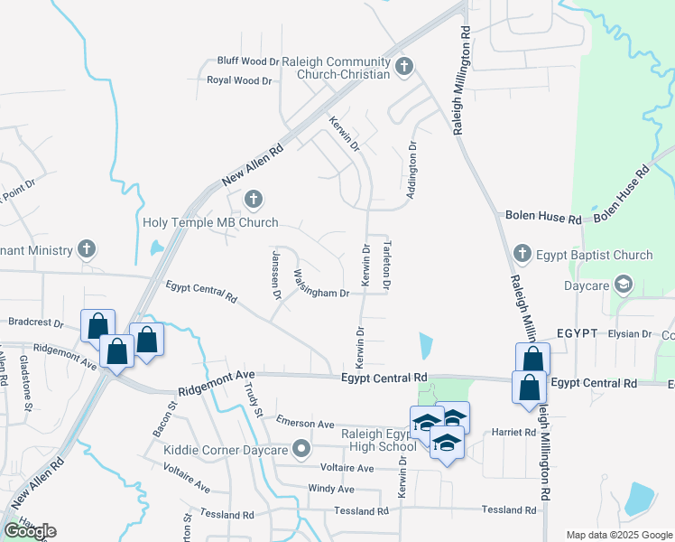 map of restaurants, bars, coffee shops, grocery stores, and more near 3811 Rainford Drive in Memphis
