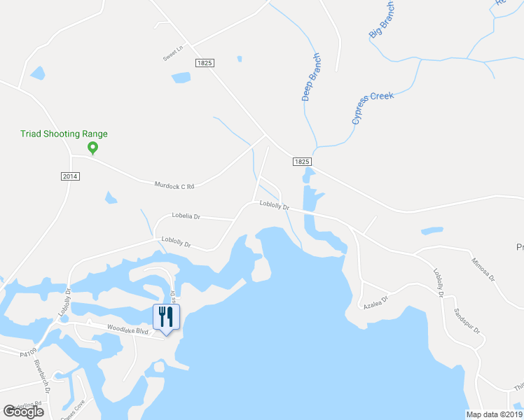 map of restaurants, bars, coffee shops, grocery stores, and more near 534 Loblolly Drive in Vass