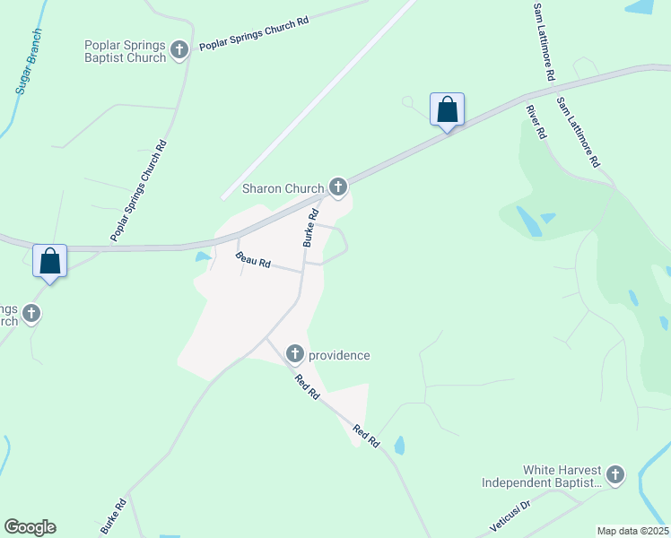 map of restaurants, bars, coffee shops, grocery stores, and more near 19 Horace Grigg Circle in Shelby