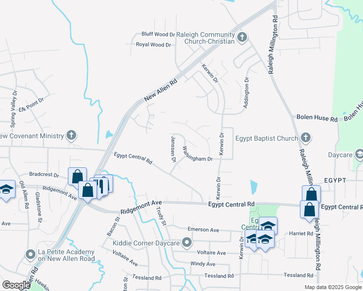 map of restaurants, bars, coffee shops, grocery stores, and more near 3777 Walsingham Drive in Memphis