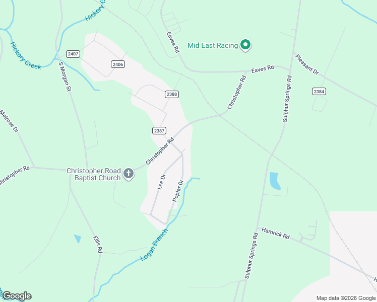 map of restaurants, bars, coffee shops, grocery stores, and more near 628-630 Poplar Drive in Shelby