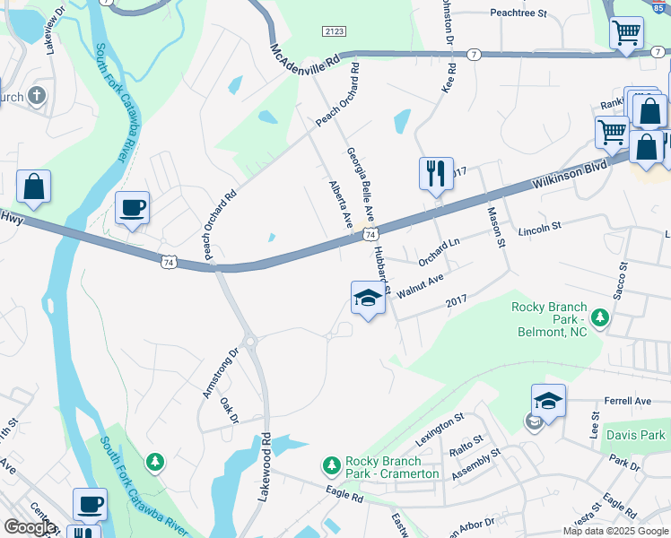 map of restaurants, bars, coffee shops, grocery stores, and more near 111 Hubbard Street in Belmont