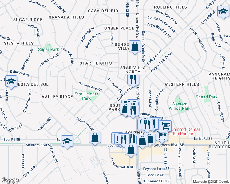 map of restaurants, bars, coffee shops, grocery stores, and more near 810 Arcturus Avenue Southeast in Rio Rancho