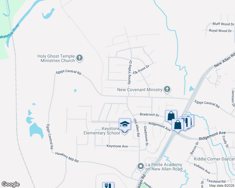 map of restaurants, bars, coffee shops, grocery stores, and more near 3262 Sherrycrest Drive in Memphis