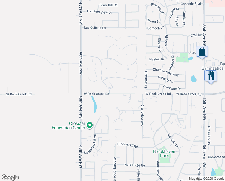map of restaurants, bars, coffee shops, grocery stores, and more near 4411 Ashton Court in Norman