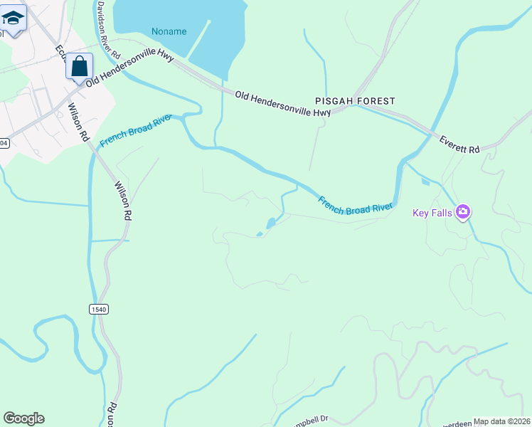 map of restaurants, bars, coffee shops, grocery stores, and more near 745 Poplar Lane in Pisgah Forest