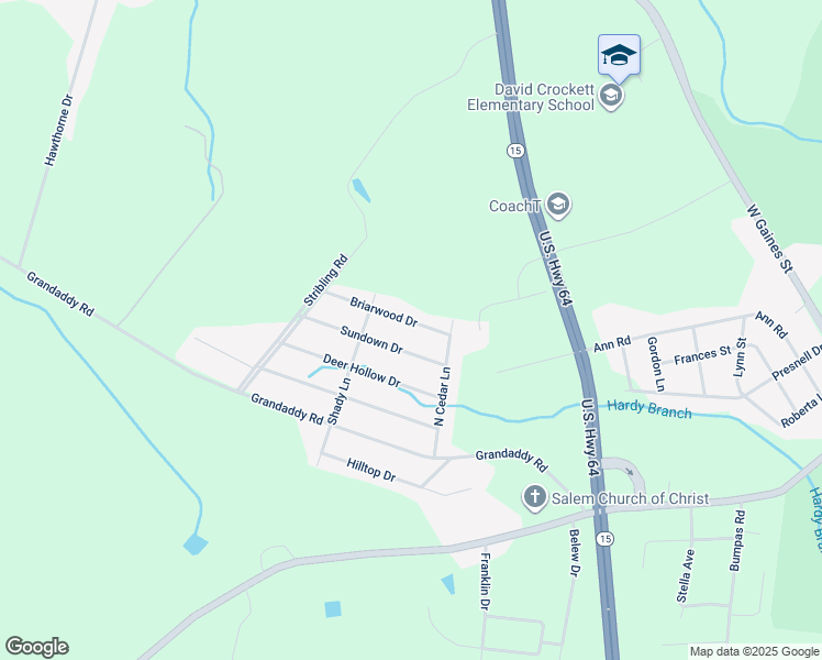 map of restaurants, bars, coffee shops, grocery stores, and more near 1612 Briarwood Drive in Lawrenceburg