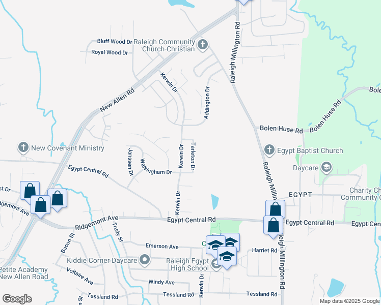 map of restaurants, bars, coffee shops, grocery stores, and more near 4475 Tarleton Drive in Memphis