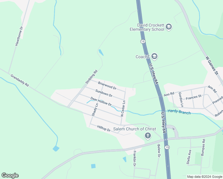 map of restaurants, bars, coffee shops, grocery stores, and more near 1612 Briarwood Drive in Lawrenceburg