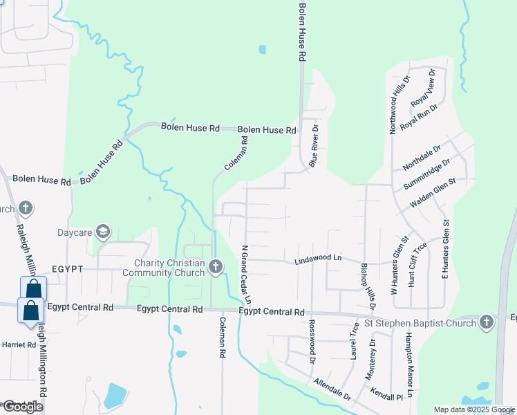 map of restaurants, bars, coffee shops, grocery stores, and more near 4531 Cedar Ridge Cove in Memphis