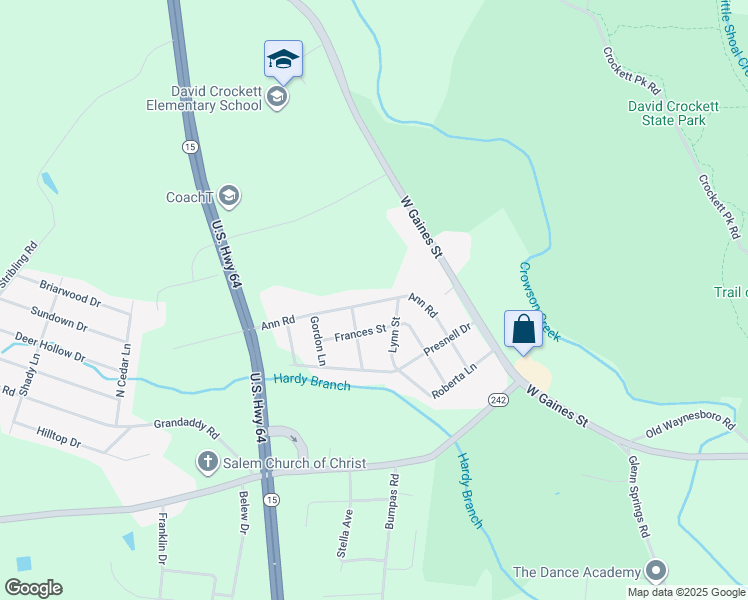 map of restaurants, bars, coffee shops, grocery stores, and more near 1707 Ann Road in Lawrenceburg
