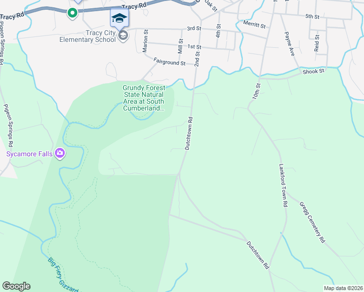 map of restaurants, bars, coffee shops, grocery stores, and more near 823 Dutchtown Road in Tracy City